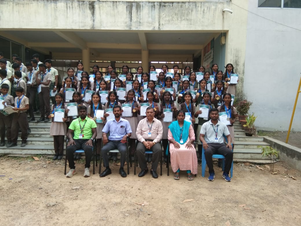 Our School Students participated in District level Zonal  meet in  Govt Boys higher secondary school Padapai from 28 th july to 29 th August 2023. Around 100 schools participated,Our School students won around 300 Athletics & games.