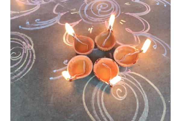 We are celebrating Karthigai Deepam with our KG kids  the day is dedicated to Lord Kartikeya and people light clay lamps on this day .