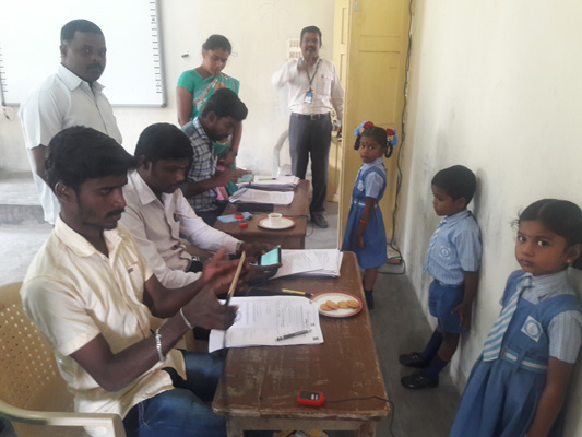 Sairam Matric Hr. Sec. School (Tambaram) Aadhaar card work for KG Students.