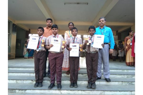 Robetz india competition held at Anna university campus on 2 nd February secured first place winner under the topic Jallikattu robot and more prizes